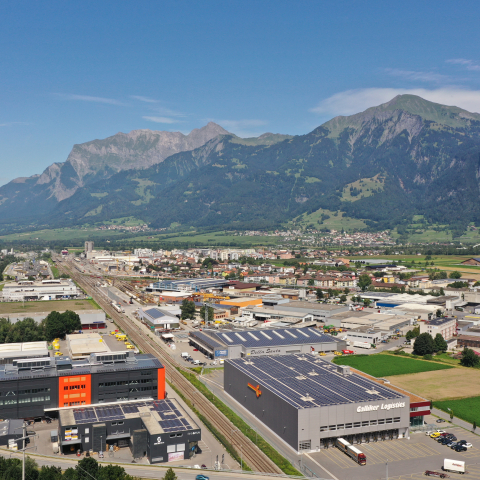 Tardisland in Lanquart, Luftaufnahme