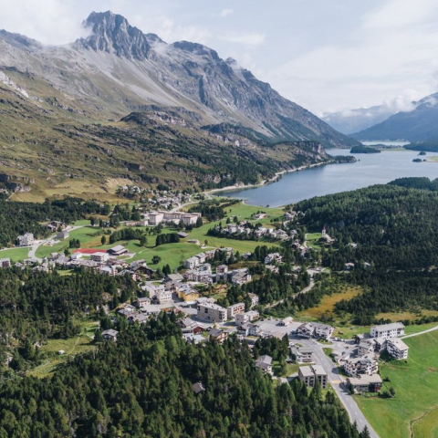 Panorama der Region Maloja