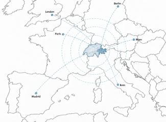 Karten von Graubünden in Europa