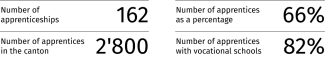 Students and skilled professionals in Graubünden as a table