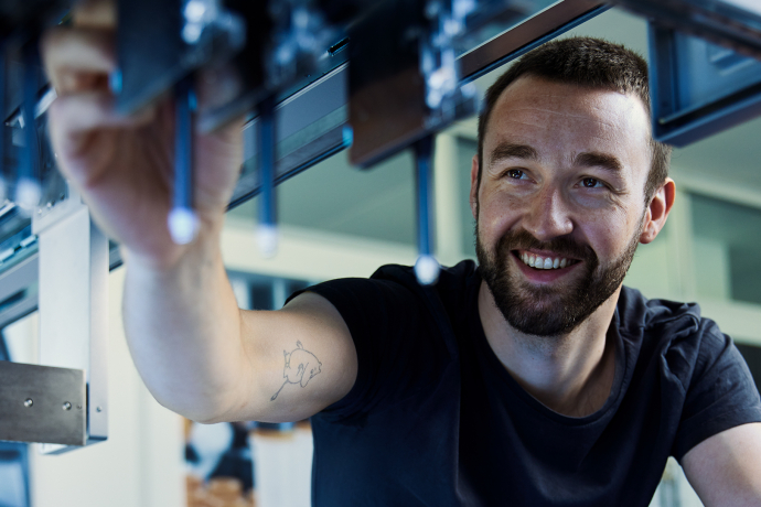 Arbeiter in Aktion